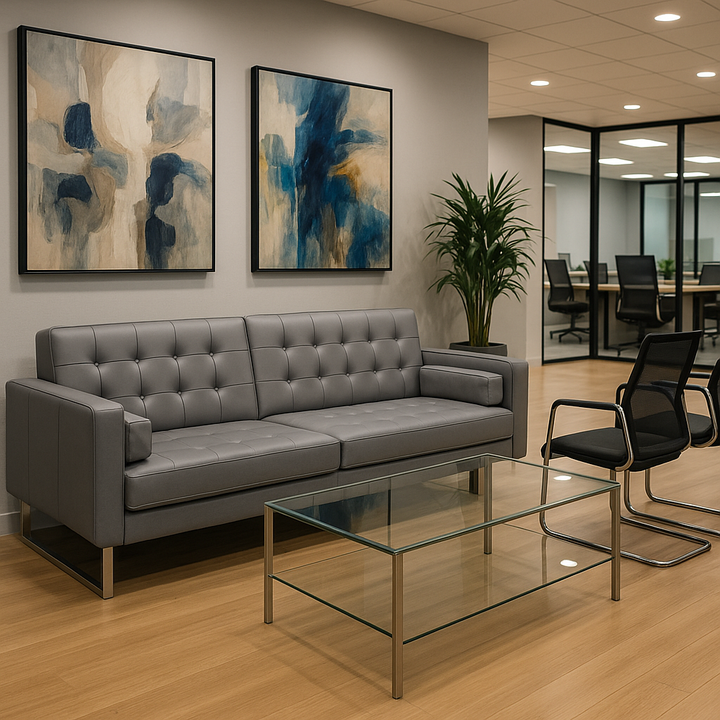 Elegant 80" Gray Faux Leather Sleeper Sofa with Silver Legs - Contemporary Comfort & Style