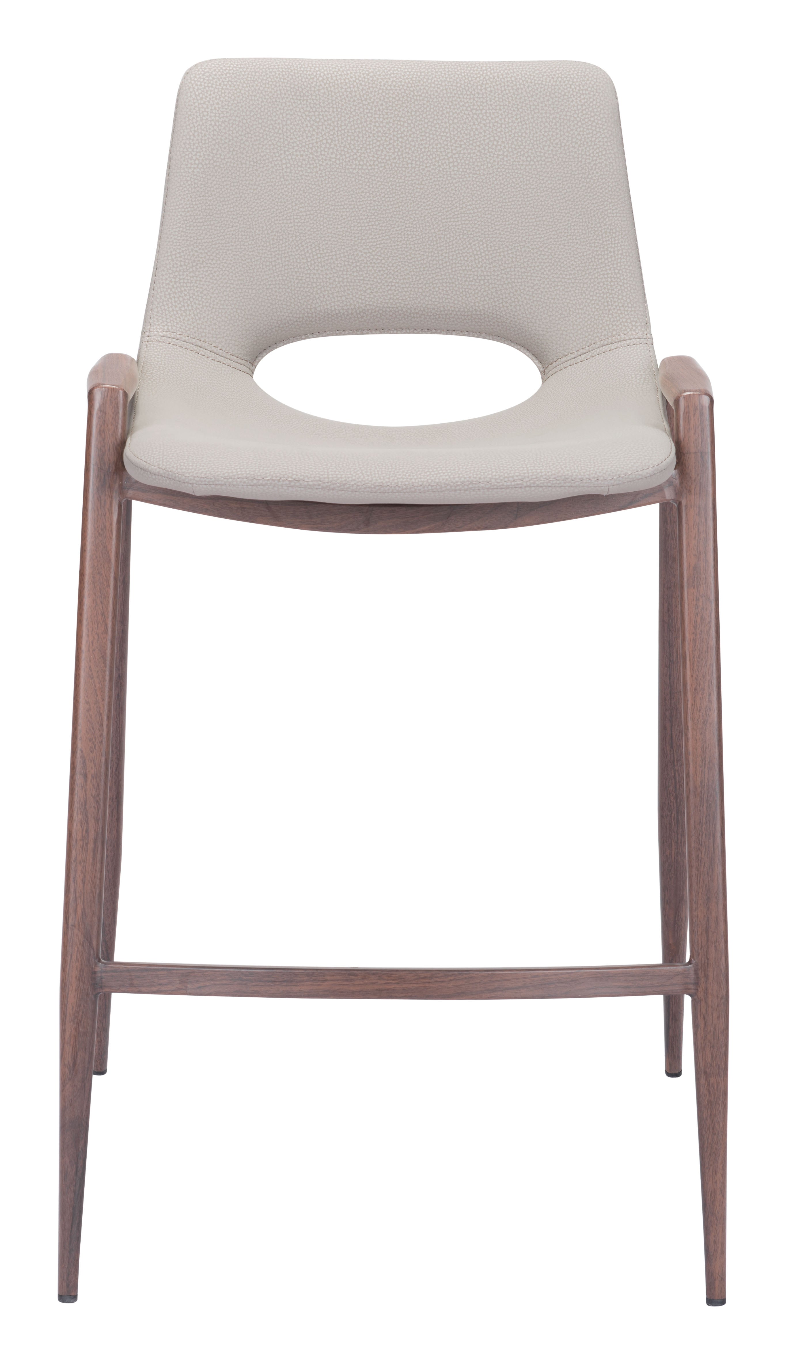 Desi Counter Stool Beige & Walnut