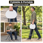 Folding Stool with Metal Frame – Indoor & Outdoor Seating - 9,.,