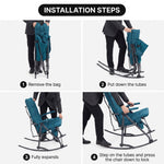 Oversized Folding Rocking Camping Chair with Padded Comfort & Portable Design - 9