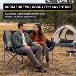 Oversized Padded 2-Person Folding Camping Loveseat Chair – Heavy Duty Outdoor Seating - 9