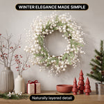 CHRISTMAS BERRY WREATH FOR FRONT DOOR – WINTER PINE HOLIDAY DÉCOR - 9