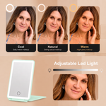 Portable LED Makeup Mirror – Rechargeable, Adjustable Brightness, Compact & Travel-Friendly - 9