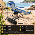 Premium Reclining Camping Chair with Footrest & Headrest – 4-Position Adjustable Recline - 9