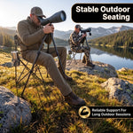 Tri-Lite Stool w/Back, Lightweight Portable Fishing Chair w/Cupholder and Carry Strap, Supports 225-Lb, Portable Outdoor Chair for the Hunting Blind, Camping, Travel, Hiking - 9