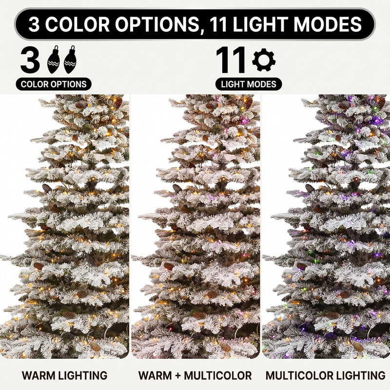 PRE LIT CHRISTMAS TREE – COLOR CHANGING LED LIGHTS WITH REMOTE CONTROL - 9