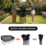 Oversized Padded 3-Person Folding Camping Loveseat Chair – Heavy Duty Outdoor Seating - 9