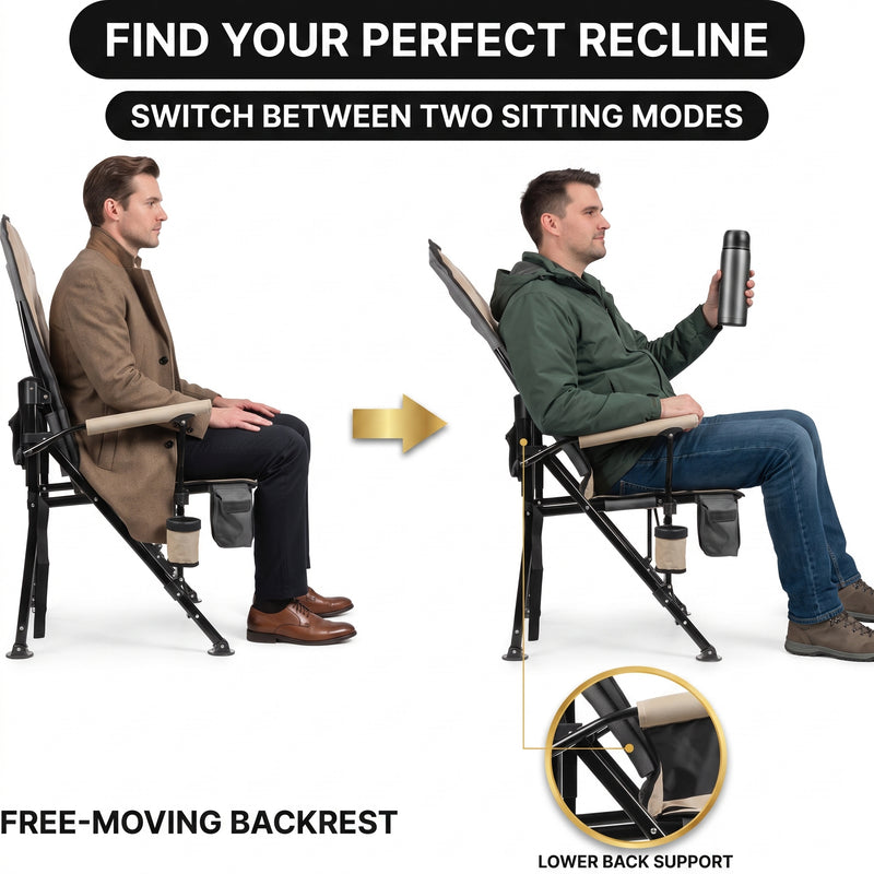 Heated Camping Chair for Adult Outdoor Activities - Portable Folding Heated Chair with 3 Adjustable Heat Levels, Heating Backrest Cushion Support 264LBS for Patio Camping (Battery Not Included) - 9