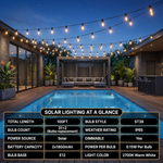 Outdoor Solar String Lights with Remote — Black, 37–108 ft - 9