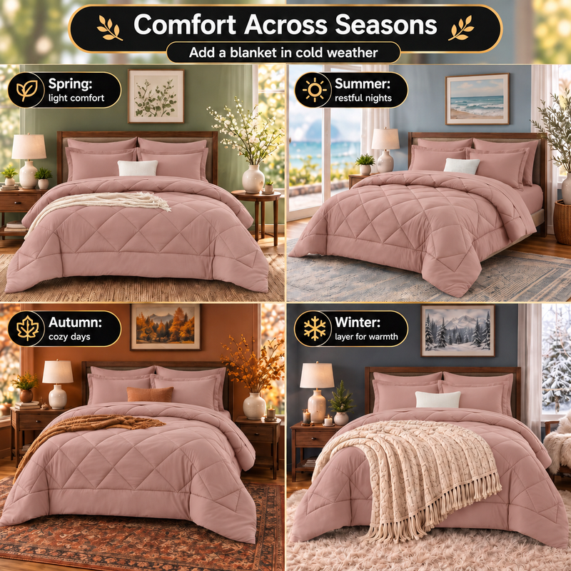 7-Piece Comforter Set with Sheets – Down Alternative Fill - 9