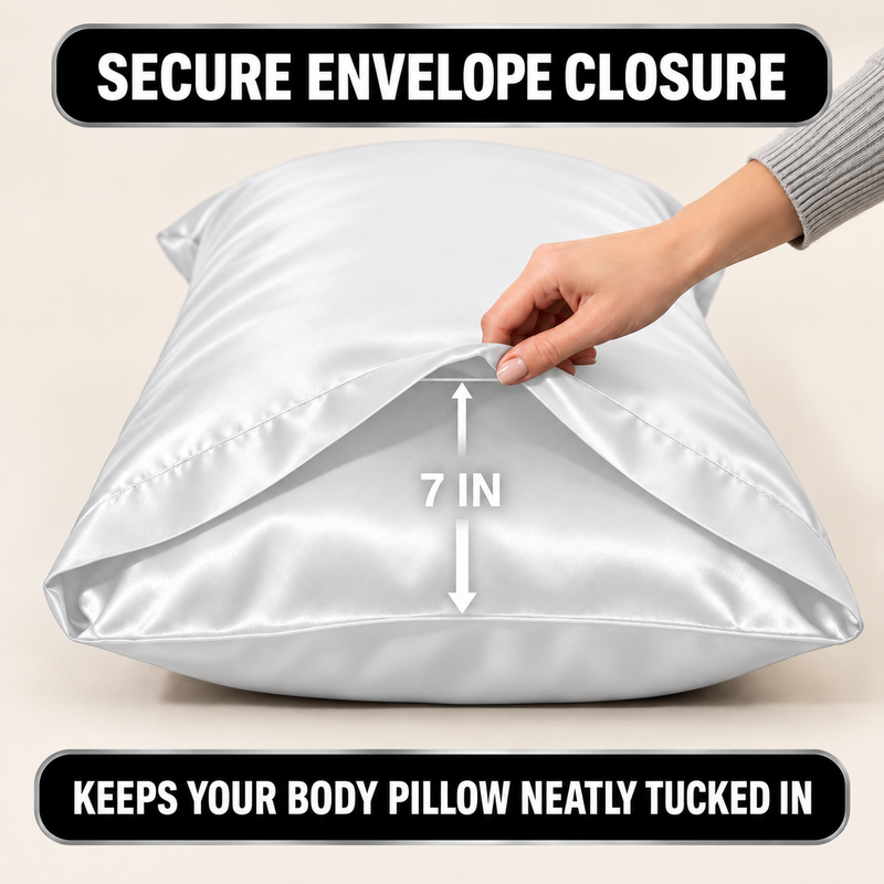 Body Pillowcase – Satin or Mulberry Silk, 20 x 54 in - 9