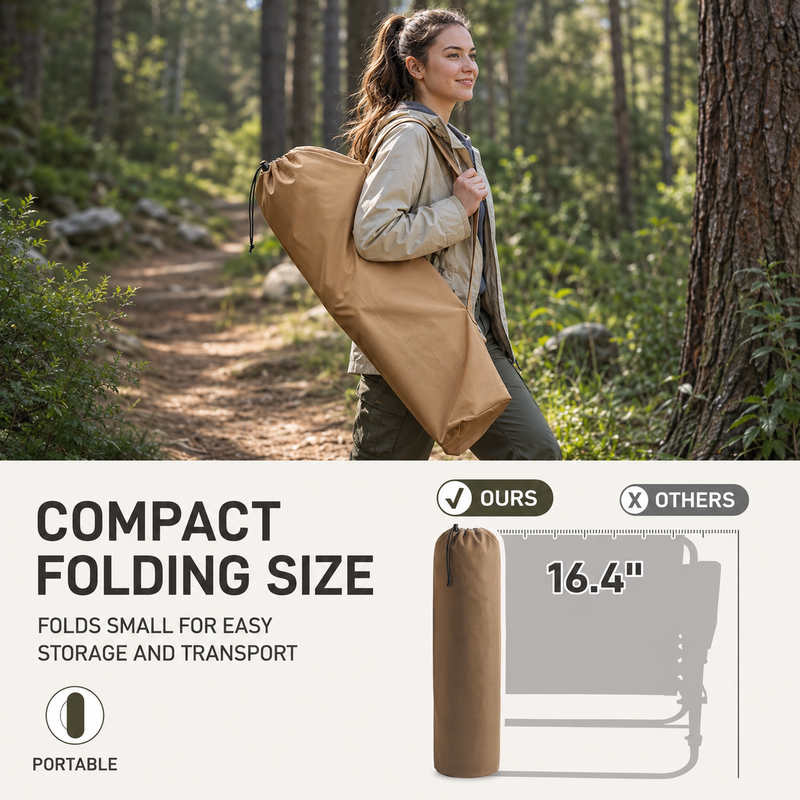 Oversized Folding Rocking Camping Chair with Padded Comfort & Portable Design - 9