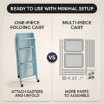 3-Tier Metal Rolling Cart – Foldable or Fixed Pegboard Styles - 9
