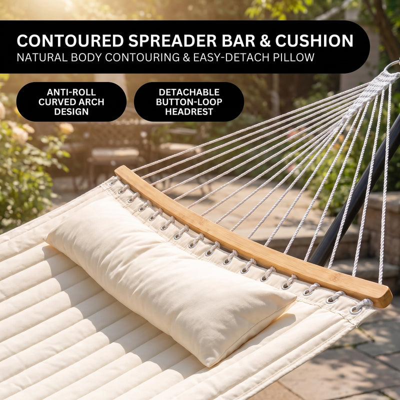 2-Person Hammock with Adjustable-Height Stand, Pillow & Carrying Bag - 9