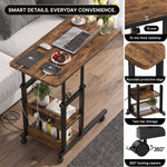 C-SHAPED END TABLE WITH CHARGING STATION – ADJUSTABLE HEIGHT - 9