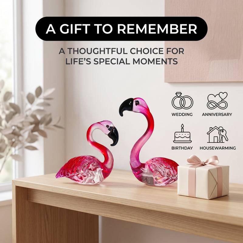 Glass Flamingo Figurine – Hand-Blown Art Glass Decor - 9