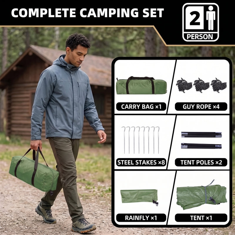 2-4 PERSON LIGHTWEIGHT BACKPACKING DOME CAMPING TENTS - 9