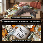 PUMPKIN WREATH FOR FRONT DOOR – FALL FARMHOUSE DÉCOR - 9