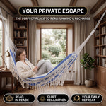 Boho Macrame Double Hammock Swing with Tassels – 2 Person Hanging Chair for Indoor & Outdoor Relaxation - 9