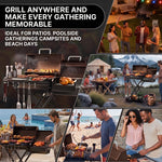 Portable Charcoal Grill with Smoking Function, Foldable Suitcase Design with Wheels, Multi-Tier Storage Rack & Waterproof Cover for Outdoor BBQ Parties - 9
