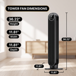 Tower Fan With Remote – 90° Oscillation, 36″ & 42″ - 9