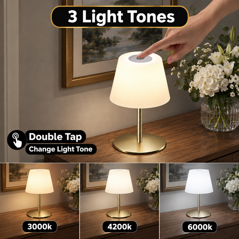 CORDLESS TABLE LAMP – RECHARGEABLE & WATERPROOF FOR SHOWER, BATHROOM AND OUTDOOR USE - 9