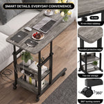 C-SHAPED END TABLE WITH CHARGING STATION – ADJUSTABLE HEIGHT - 9
