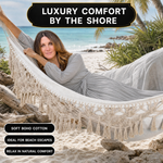 Boho Macrame Double Hammock Swing with Tassels – 2 Person Hanging Chair for Indoor & Outdoor Relaxation - 9