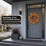 Fall Wreath for Front Door – Artificial Autumn Wreath with Pumpkins, Sunflowers & Peonies, 22 Inch, Farmhouse Harvest Décor for Porch, Wall & Thanksgiving - 9