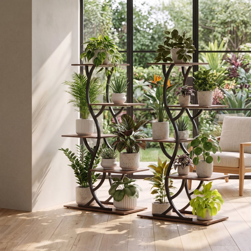 PLANT STAND WITH GROW LIGHTS – MULTI-TIER INDOOR SHELF - 9