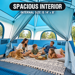 8-10 Person Instant Cabin Camping Tent with Room Divider & Rainfly - 9