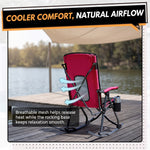 High Back Folding Rocking Camping Chair – Oversized Portable Outdoor Rocker with Cup Holder, Carry Bag & Heavy-Duty Steel Frame - 9