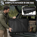 Camping Portable Cook Station/Kitchen Table, Folding Outdoor Cooking Table with Storage - 9