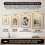 Picture Lights for Wall, Rechargeable Battery Operated LED Gallery Light Bar with Remote & Timer, Dimmable Wireless Wall Sconce for Paintings & Frames - 9