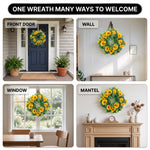 SUNFLOWER WREATH FOR FRONT DOOR – SUMMER FLORAL PORCH DÉCOR - 9