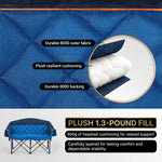 Oversized Padded 2-Person Folding Camping Loveseat Chair – Heavy Duty Outdoor Seating - 9