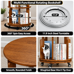 Rotating Bookshelf Tower – 360° Spinning Bookcase | 5 & 6-Tier, Solid Wood & MDF - 9