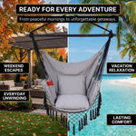 Boho Macramé Fringe Double Hammock Swing – Ultimate Comfort & Style - 9