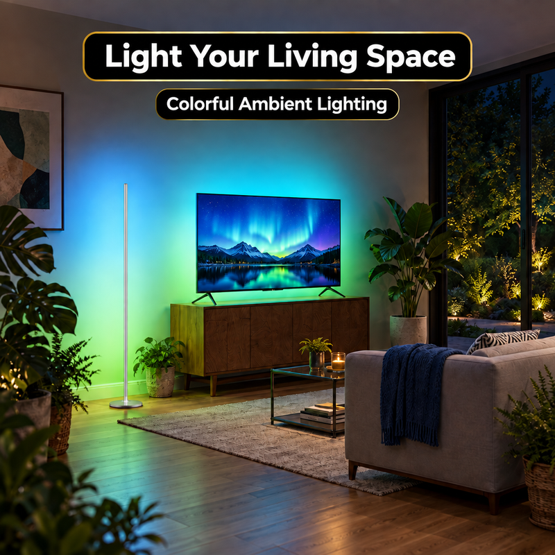 FLOOR LAMP – SMART RGBIC CORNER LAMP WITH MUSIC SYNC - 9