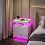 NIGHTSTAND WITH CHARGING STATION – LED, USB-C & DRAWERS - 9