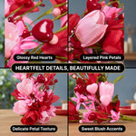 VALENTINE WREATHS FOR FRONT DOOR – HEART & BERRY FLORAL WREATH FOR VALENTINE’S DAY DÉCOR - 9
