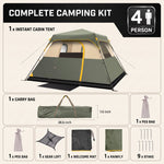 4-6 PERSON INSTANT CABIN CAMPING TENT – WATERPROOF FAMILY TENT WITH RAINFLY & CARRY BAG - 9