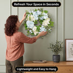 HYDRANGEA WREATH FOR FRONT DOOR – ARTIFICIAL FLORAL PORCH DÉCOR - 9
