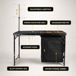 Camping Portable Cook Station/Kitchen Table, Folding Outdoor Cooking Table with Storage - 9