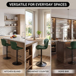 COUNTER BAR STOOLS SET OF 2 – ADJUSTABLE SWIVEL FAUX LEATHER SEATS - 9