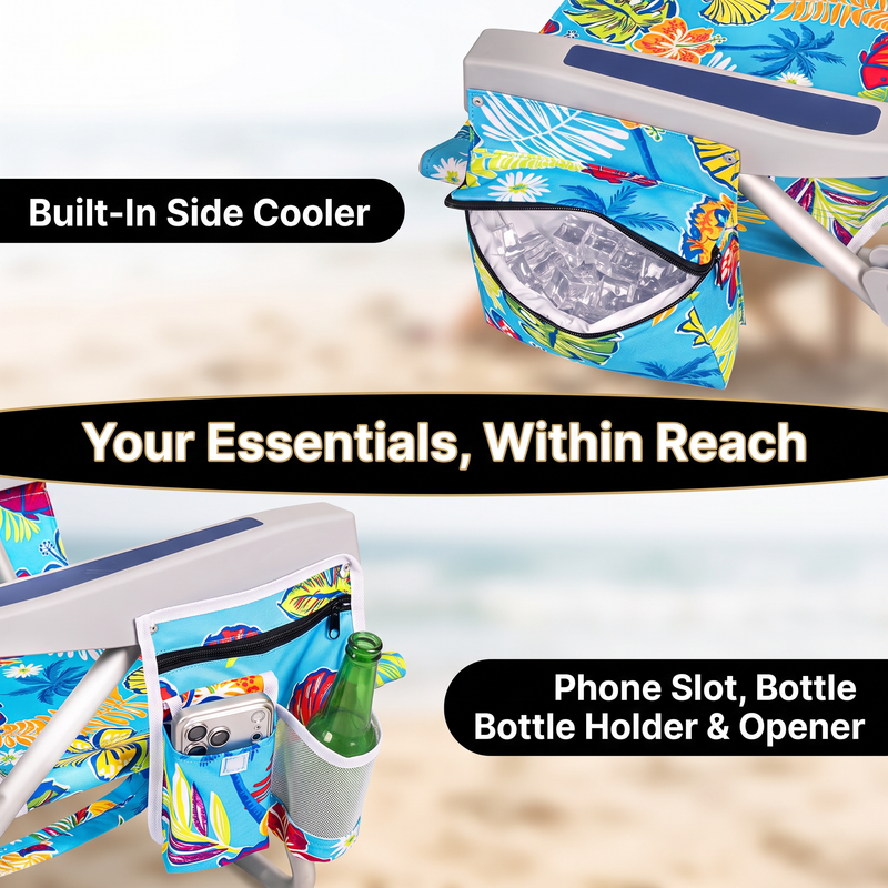 Backpack Beach Chair 2 Pack – Reclining Aluminum, 300 - 500 lbs - 9
