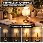 Cordless Table Lamp with Fabric Shade – Rechargeable, Dimmable LED - 9