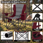 Heavy Duty Camping Chair with Cooler Storage – Single or Twin Pack - 9