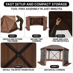 15x15 Pop-Up Gazebo Screen Tent – Large Outdoor Screen House with Mesh Walls & Carry Bag - 9