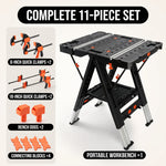 Portable Workbench & Folding Sawhorse – 2-in-1 Work Table - 9